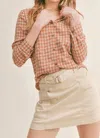 Sadie & Sage Fall Is Here Button Down Shirt In Check Print In Multi