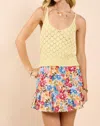 Sadie & Sage Find Yourself Open Work Sweater Tank In Lemon In Yellow