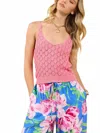 Sadie & Sage Find Yourself Open Work Sweater Tank In Pink In Pink