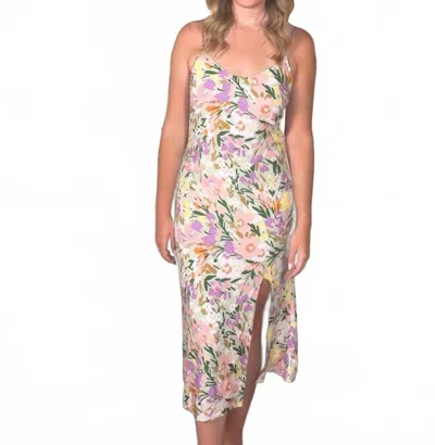 Sadie & Sage Flower Field Midi Dress In Mint Multi