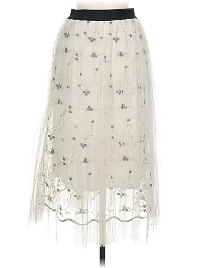 Pre-owned Sadie & Sage Formal Skirt In White