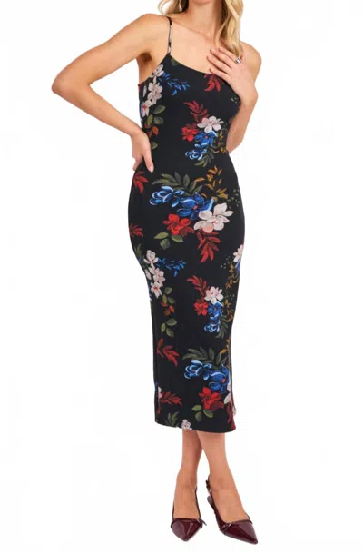 Sadie & Sage Four Seasons Stretch Maxi Dress In Black Multi