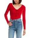 Sadie & Sage Front Ruched Knit Top In Red