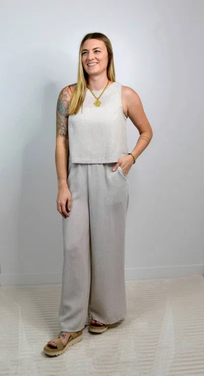 Sadie & Sage Garden Stripe Pants In Grey In Pattern