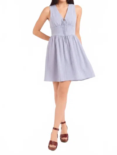 Sadie & Sage Garden Sun Tie Mini Dress In Blue