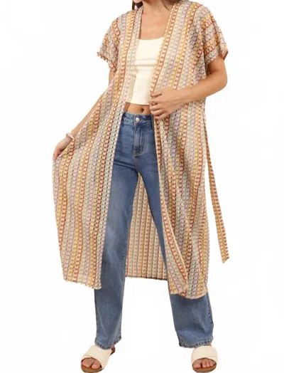 Sadie & Sage Gilded Sky Kimono In Multi In Brown