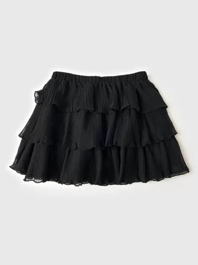 Sadie & Sage Kids' Girls Tween Gather Ruffle Layered Skirt In Black