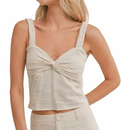 Sadie & Sage Glamping Crop Tank In Cream In Metallic