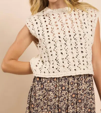 Sadie & Sage Goldie Knit Sleeveless Sweater In Cream In Neutral
