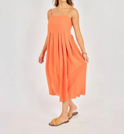 Sadie & Sage Good Day Pleated Midi Dress In Orange
