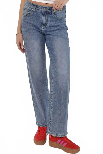Sadie & Sage Good Energy Denim Pants In Light Blue