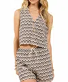 Sadie & Sage Good Shepherd Sleeveless Top In Navy Ivory In Multi