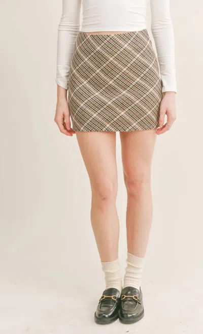 Sadie & Sage Gossip Girl Mini Skirt In Plaid In Multi