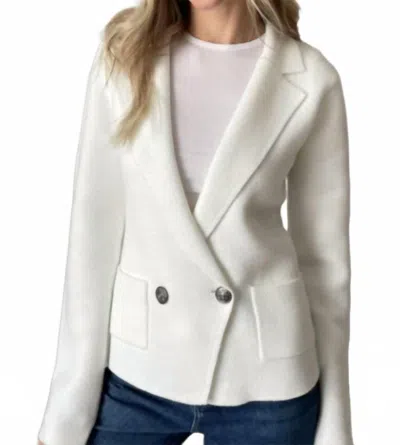 Sadie & Sage Heller Double Breasted Long Sleeve Blazer In Ivory In White