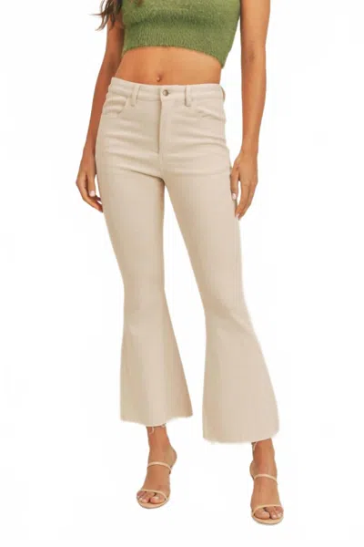 Sadie & Sage High Waisted Denim Flare Jeans In Oatmeal In Neutral