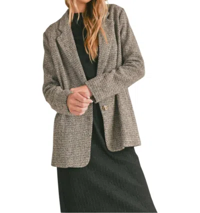 Sadie & Sage Hopeful Tweed Blazer In Dark Brown Tweed