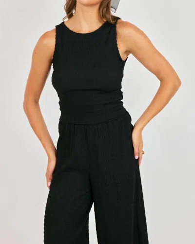 Sadie & Sage Howdy Honey Textured Tank Top In Black