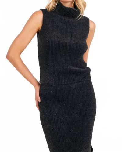 Sadie & Sage Indie Tank Sweater In Black
