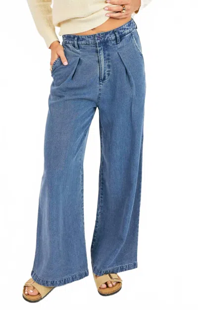 Sadie & Sage It's Pouring Pants In Denim In Multi