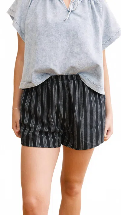 Sadie & Sage Jada Striped Shorts In Black White In Multi