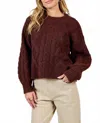 Sadie & Sage Join Hands Cable Knit Sweater In Brown In Brown