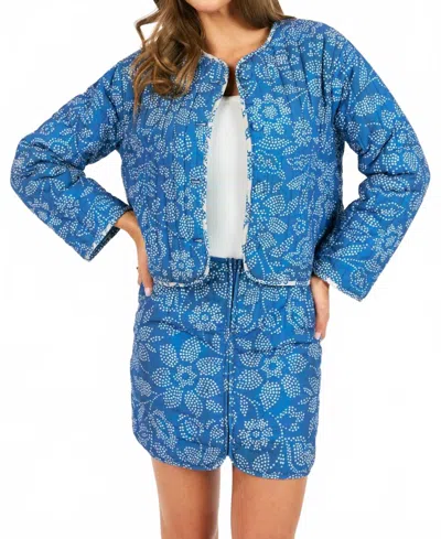 Sadie & Sage Keep Safe Quilted Jacket In Blue