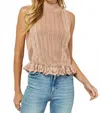Sadie & Sage Lace Detail Sweater In Pink In Brown