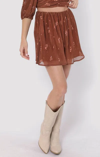 SADIE & SAGE LAST DANCE MINI SKIRT IN BROWN MULTI