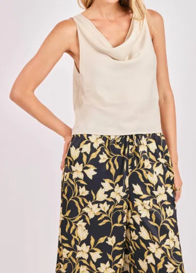 Sadie & Sage Last Night Cowl Neck Sleeveless Top In Ivory In Neutral