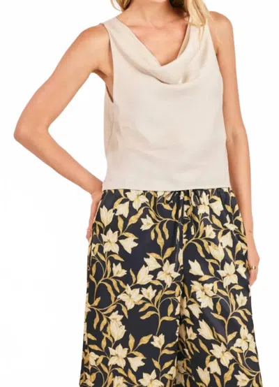 Sadie & Sage Last Night Cowl Neck Sleeveless Top In Ivory In Neutral