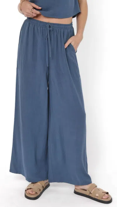 Sadie & Sage Linen Blend Pants In Indigo In Blue