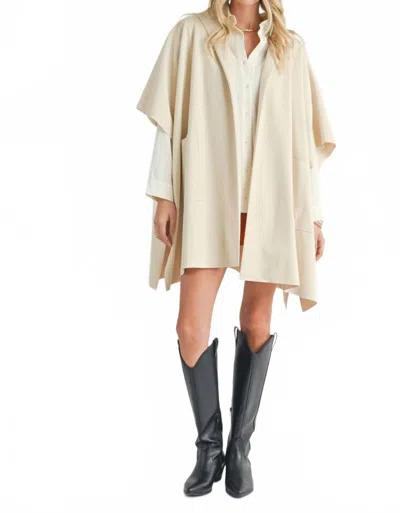 Sadie & Sage Lisha Belted Poncho In Cream In Neutral