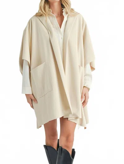 Sadie & Sage Lisha Belted Poncho In Cream In Neutral