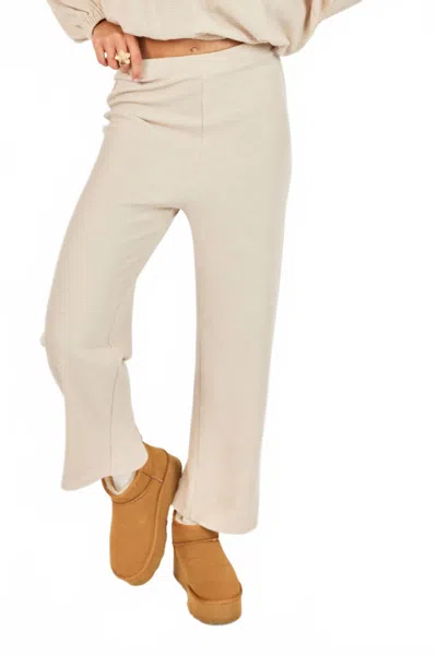 Sadie & Sage Locket Knit Pants In Oatmeal In Pink