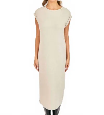 Sadie & Sage Locket Tee Midi Dress In Oatmeal In White