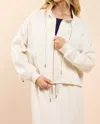 Sadie & Sage Lonestar Zip Up Jacket In Ivory In Neutral