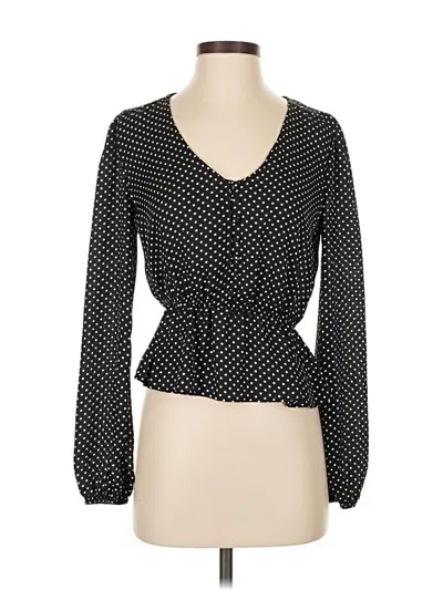 Pre-owned Sadie & Sage Long Sleeve Blouse In Black