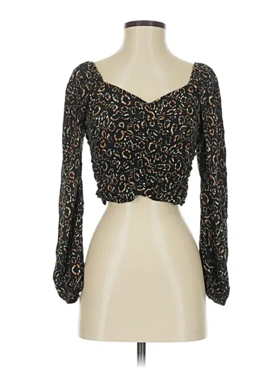 Pre-owned Sadie & Sage Long Sleeve Blouse In Black