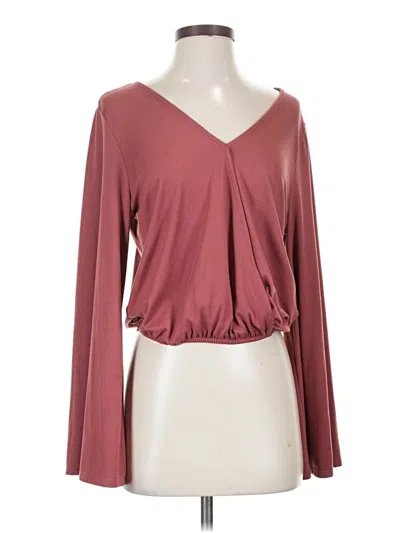 Pre-owned Sadie & Sage Long Sleeve Blouse In Burgundy