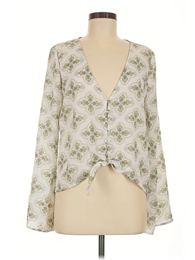 Pre-owned Sadie & Sage Long Sleeve Blouse In Ivory