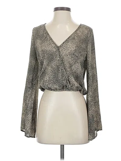 Pre-owned Sadie & Sage Long Sleeve Blouse In Silver