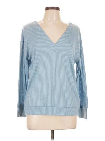 Pre-owned Sadie & Sage Long Sleeve Top Blue V Neck Tops