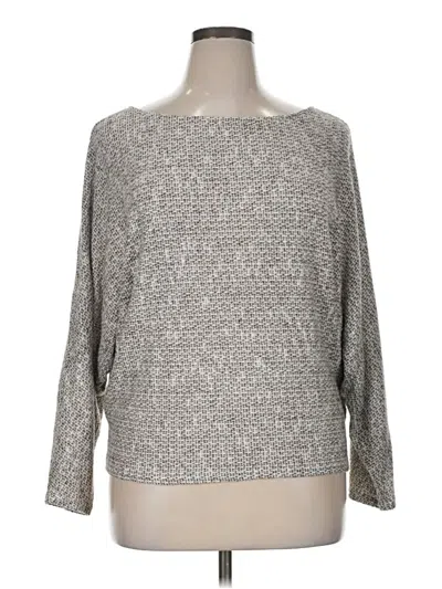 Pre-owned Sadie & Sage Long Sleeve Top Gray Boatneck Tops