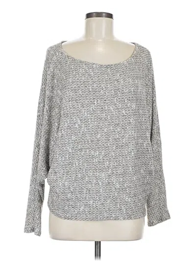 Pre-owned Sadie & Sage Long Sleeve Top Gray Boatneck Tops