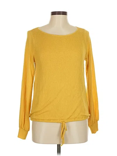 Pre-owned Sadie & Sage Long Sleeve Top Yellow Boatneck Tops