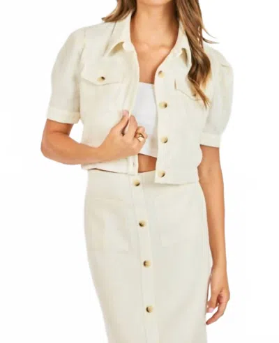 Sadie & Sage Love Language Cropped Jacket In Ivory In Neutral