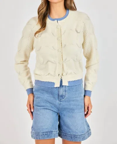 Sadie & Sage Love Note Layered Cardigan In Blue