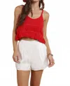 Sadie & Sage Lucie Fringe Sweater Tank In Red In Red