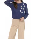 Sadie & Sage Lulu Embroidered Daisy Sweater In Blue In Multi