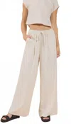 Sadie & Sage Sugarloaf Elastic Waist Pants With Lining In Ivory In Neutral
